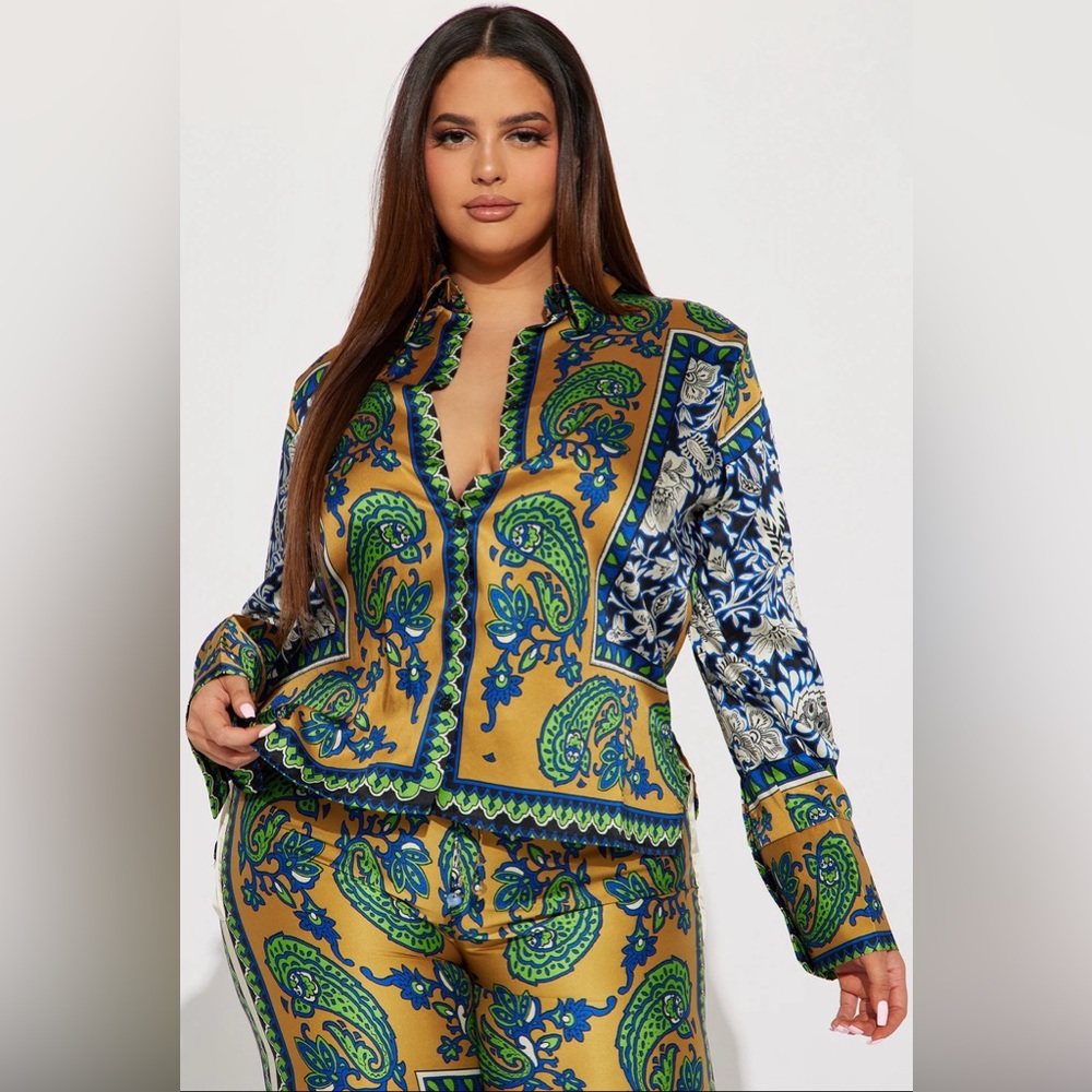 Fashion Nova Paige Paisely Pant Set